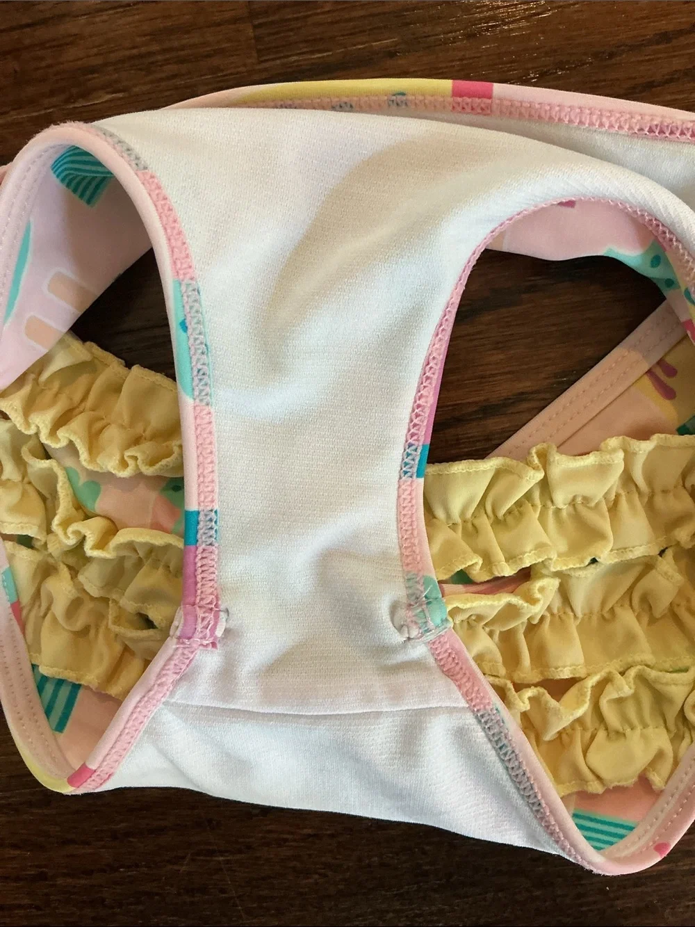 RUFFLE BUTTS - Sz 4T -  Ice Pop Print Ruffle Girls Tankini Two-Piece - Pink Mult